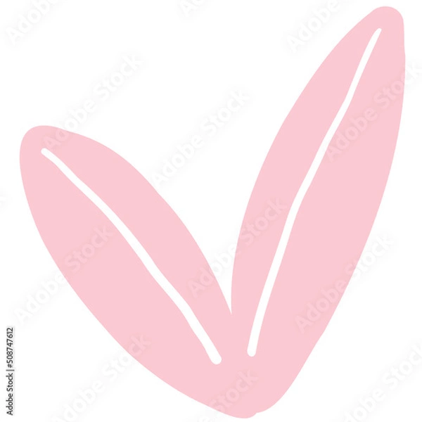 Fototapeta Hand drawn abstract organic leaf. Doodle botanical elements illustration.