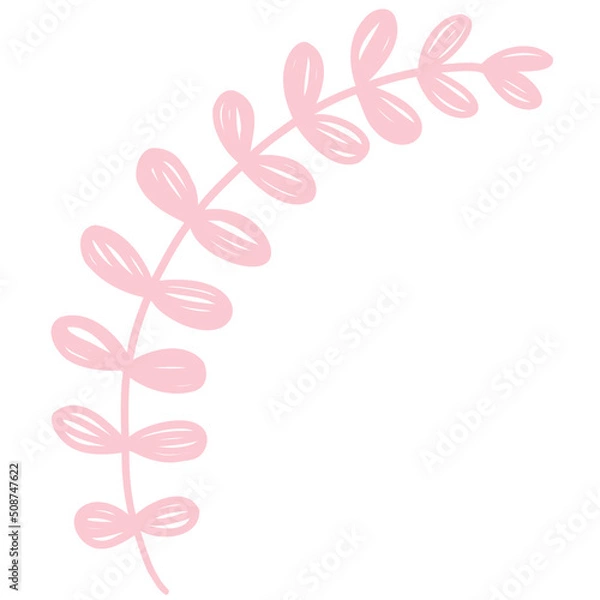 Fototapeta Hand drawn abstract organic leaf. Doodle botanical elements illustration.