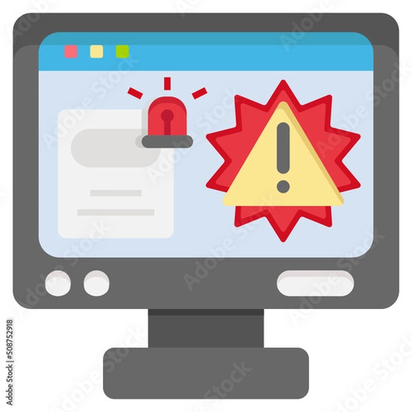 Obraz Warning flat icon,linear,outline,graphic,illustration