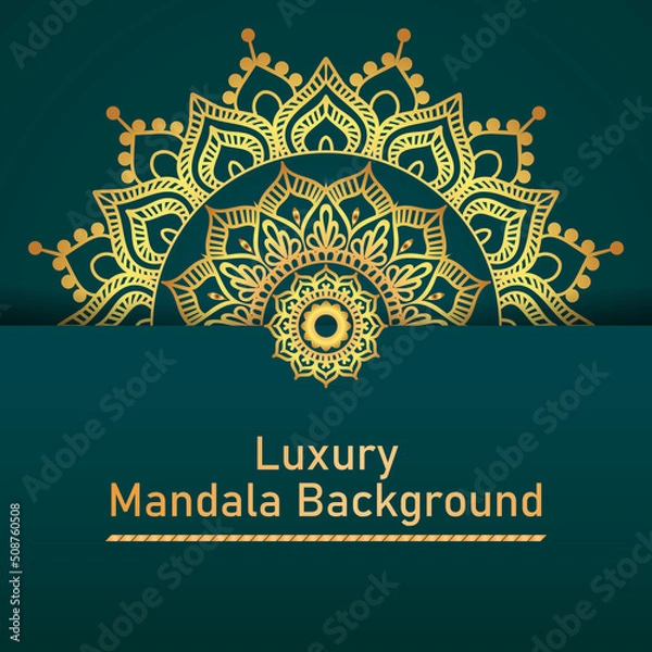 Fototapeta Circle Pattern Creative Luxury Ornamental Mandala, Flower Mandala with gradient color with unique Background Design in gold color vector