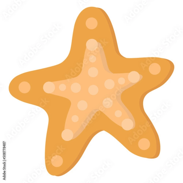 Obraz Vector illustration of a starfish. Yellow starfish.