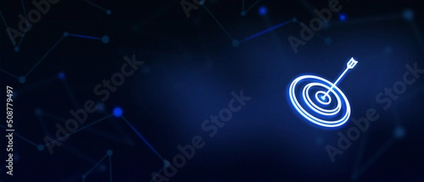 Fototapeta Vision concept, Aim, Target, Aspiration, Success concept, Contact us message, Landing page background cover page