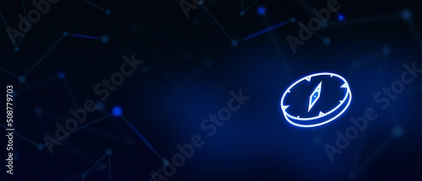 Fototapeta Compass Navigation, location, map, gps, Business vision, Landing page, background