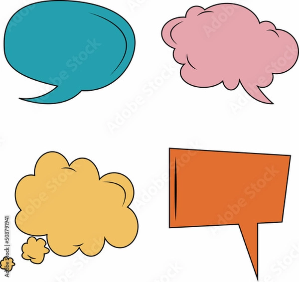 Fototapeta Vector isolated colorful speech bubble. Vector graphic resources for business document design, presentation.