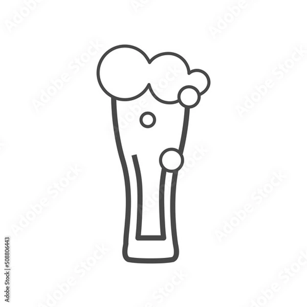 Fototapeta Vector linear icon with beer