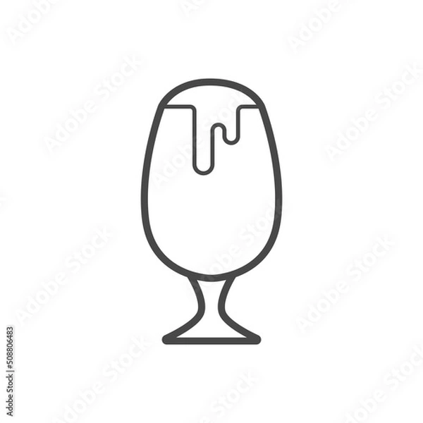 Fototapeta Vector linear icon with beer glass