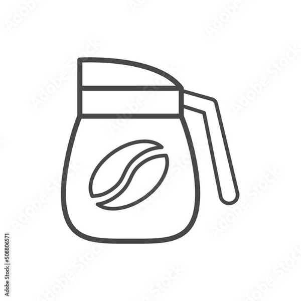 Fototapeta Vector linear icon with coffee