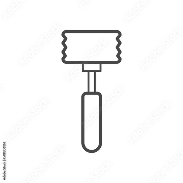 Fototapeta Vector linear icon with hammer for chops