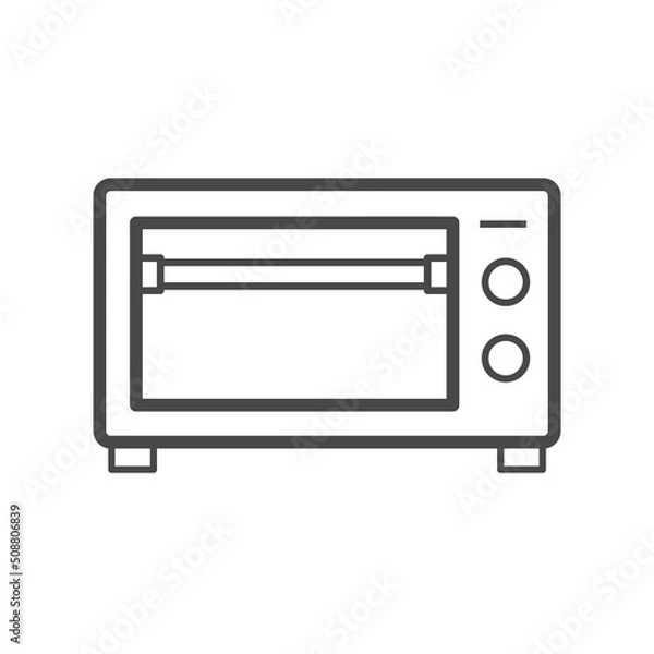 Fototapeta Vector linear icon with microwave