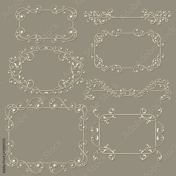 Obraz vector lacy  vintage floral  design elements