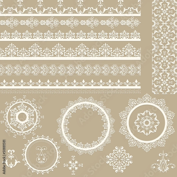 Fototapeta vector Lacy Ribbons, Napkins, and Design Elements