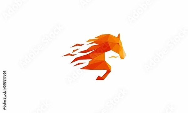 Obraz polygon fire horse