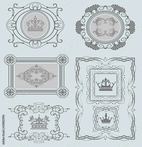 Fototapeta Vector set. Frame. Vintage Elements for your design.
