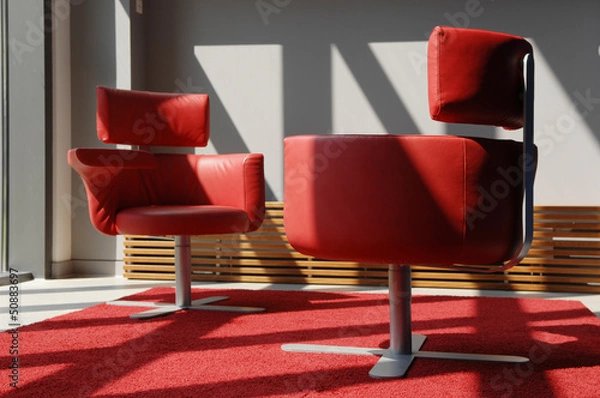 Obraz Two Red Seats In A Meeting Room
