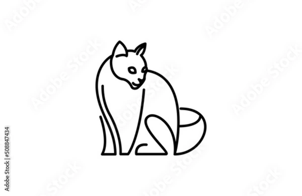 Obraz Vector Line Art Cat Illustration