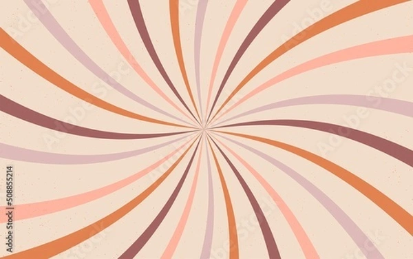 Fototapeta Banner in the style of 1970s good vibes. The waves and lines are multicolored. Vector psychedelic fun element for design. Use for printing, wallpaper, packaging, background.