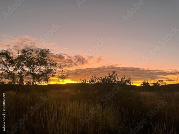 Fototapeta Sunrise in a Pilbara Mining Camp