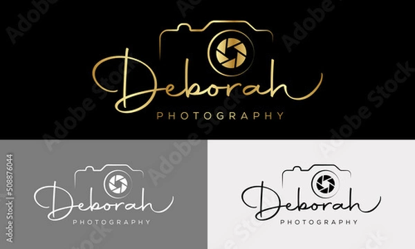 Fototapeta Camera photography logo icon vector template