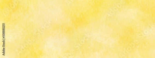 Fototapeta Texture of yellow watercolor with paint, bright yellow grunge texture, Colorful and beautiful yellow paper texture for any book cover, wallpaper, decoration, card, and any design related works. 