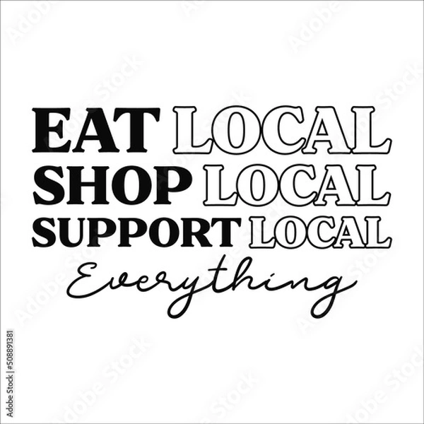 Fototapeta eat shop support local design eps