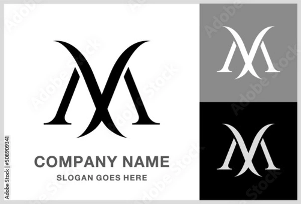 Obraz Monogram Letter M Business Company Stock Vector Logo Design Template 