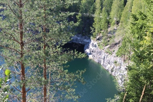 Fototapeta lake and forest