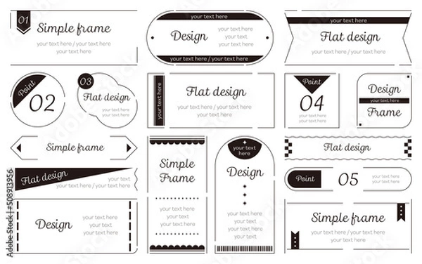 Fototapeta タイトル・見出し・コラムに使える細いラインのシンプルなフレーム（サンプル文字入り）