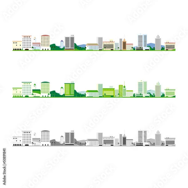 Obraz 建物の見える横長風景