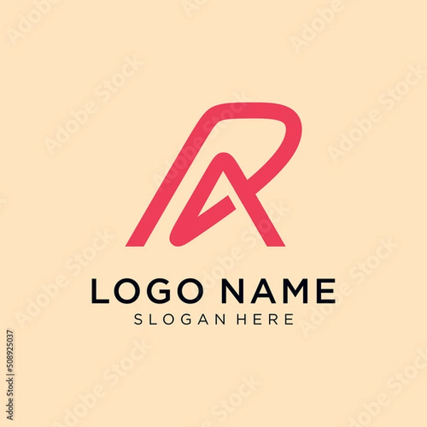 Obraz Letter RA or AR logo design template.