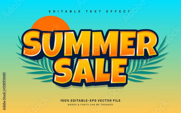 Fototapeta summer sale editable text effect template