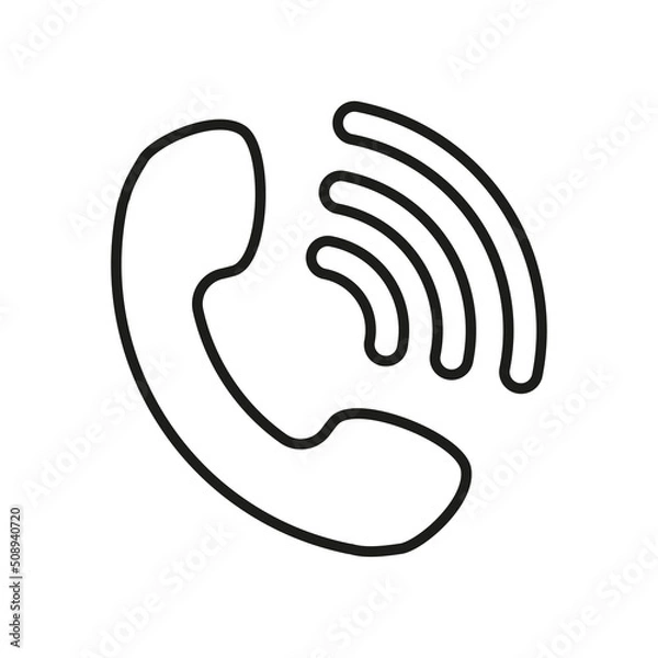 Fototapeta Handset line icon, Handset editable stroke outline icon, high quality vector symbol for mobile app.