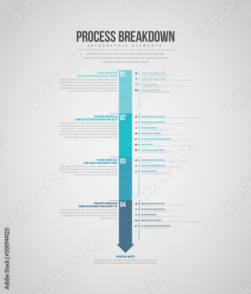 Fototapeta Downward Process Breakdown Infographic