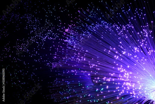 Obraz fiber optic purple light source. abstract background
