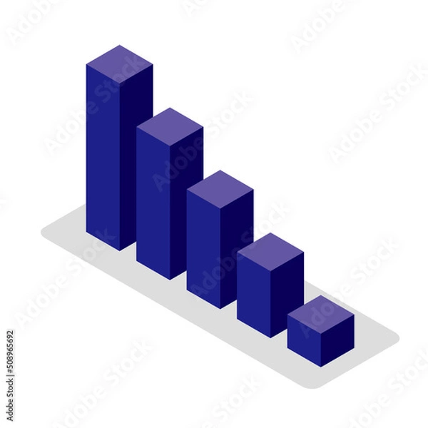 Fototapeta グラフ　 下降　アイソメトリック