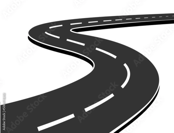 Obraz route sinueuse horizon vecteur