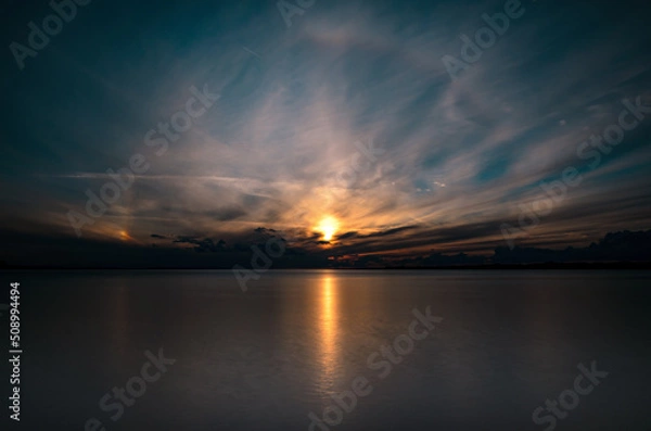 Obraz sunset over the lake