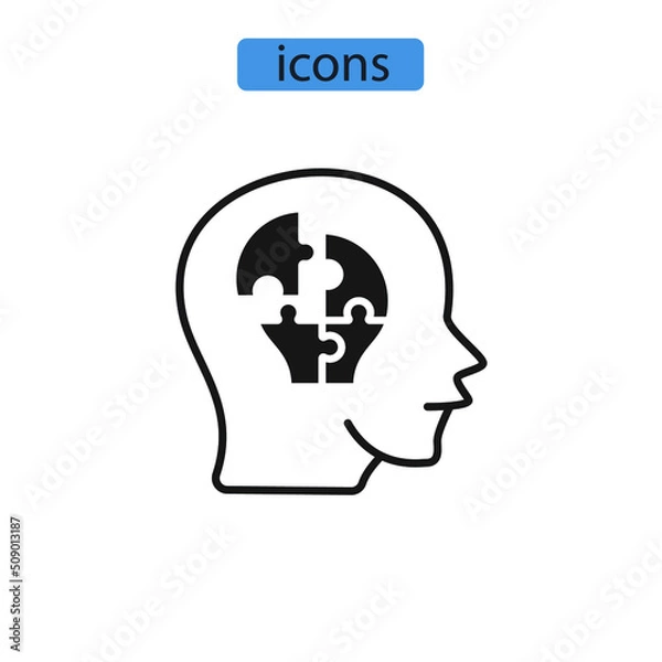 Fototapeta psychology icons  symbol vector elements for infographic web