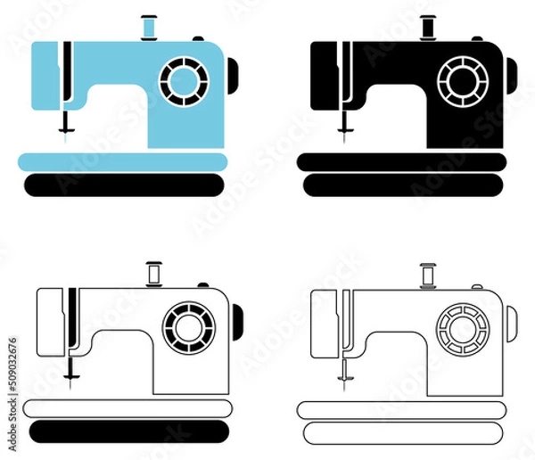 Obraz Sewing machine icon set