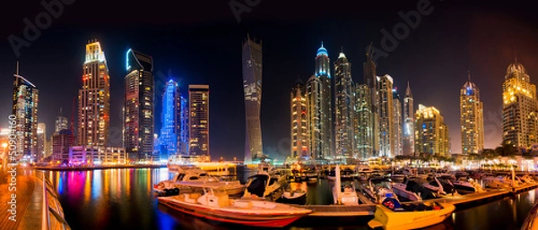 Obraz Dubai Skyline nocą