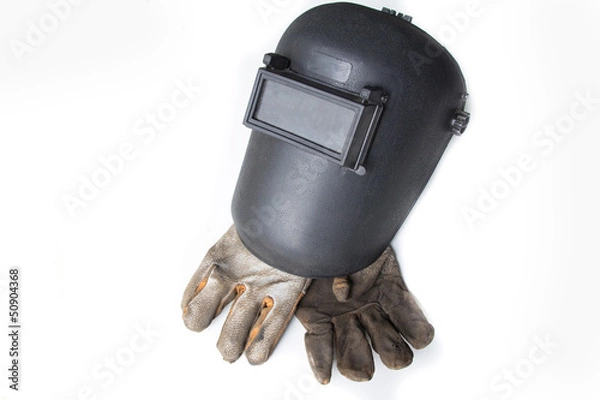 Obraz welding helmet and gloves
