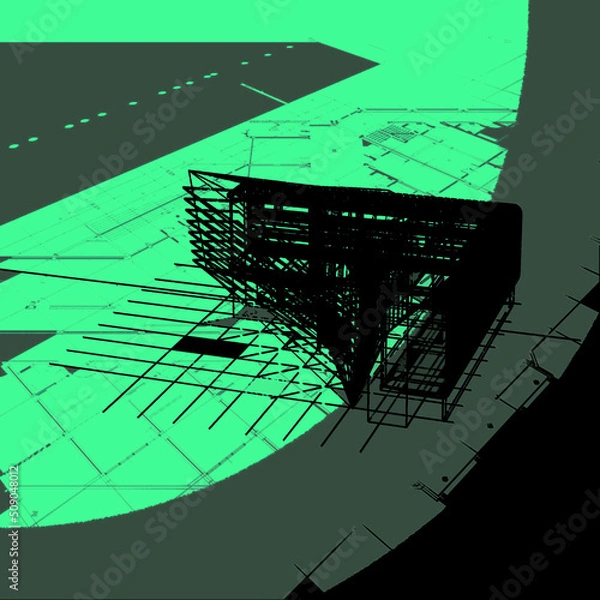 Obraz 3d architectural drawing