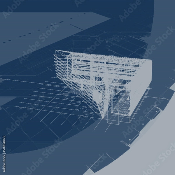 Obraz 3d architectural drawing