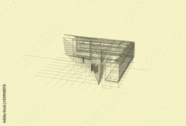 Obraz 3d architectural drawing