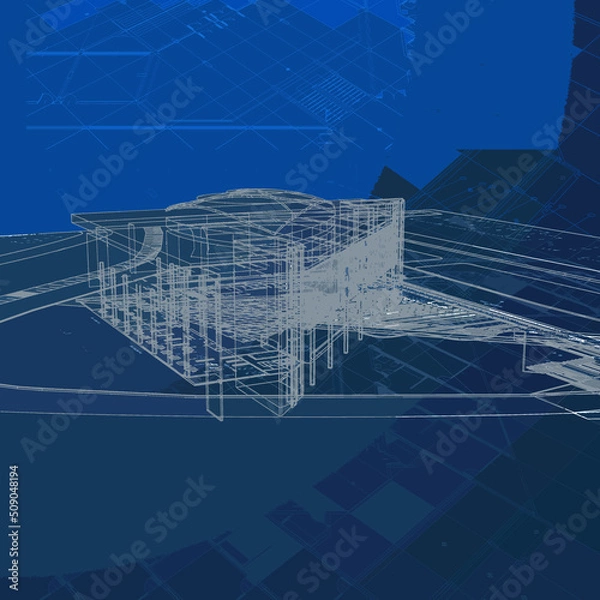 Obraz 3d architectural drawing