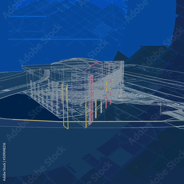 Obraz 3d architectural drawing