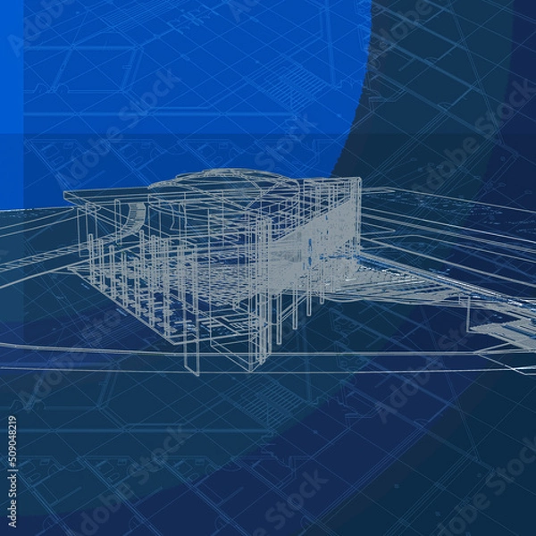 Obraz 3d architectural drawing