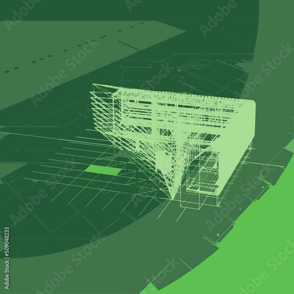 Obraz 3d architectural drawing