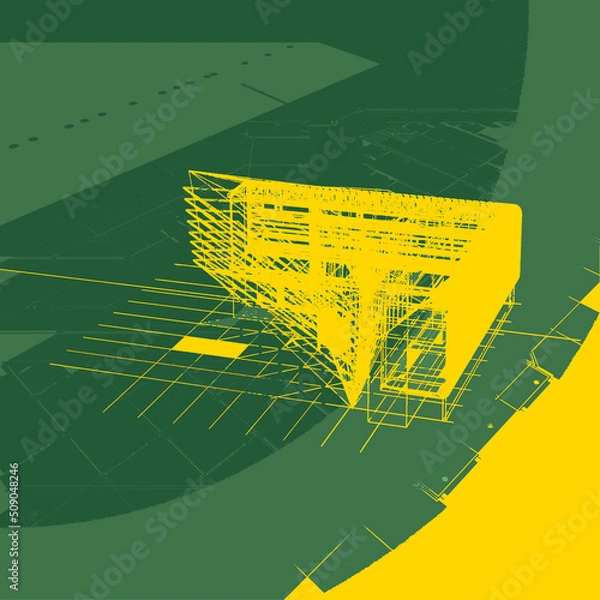 Obraz 3d architectural drawing