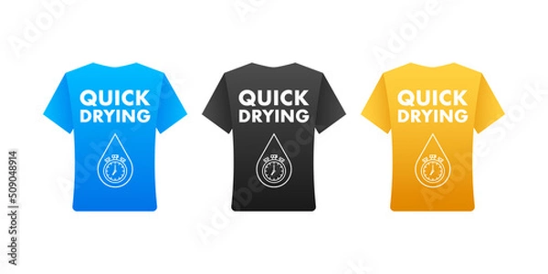 Fototapeta Flat icon with quick drying. Logo symbol. Vector illustration