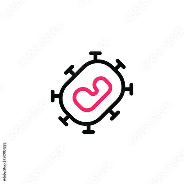 Obraz Monkeypox virus symptoms icon. Pox virus. Simple outline style symbol. Thin line vector illustration isolated on white background. EPS 10.